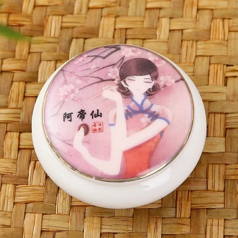 Ceramic mini decal beauty head seal Tea jar