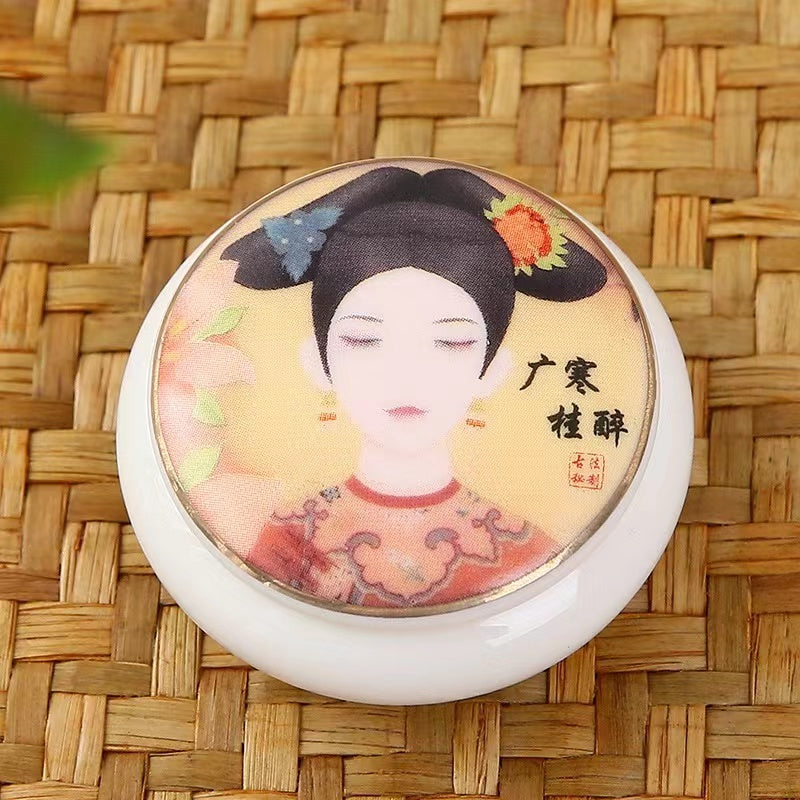 Ceramic mini decal beauty head seal Tea jar