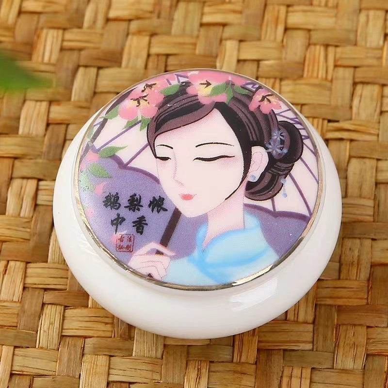 Ceramic mini decal beauty head seal Tea jar