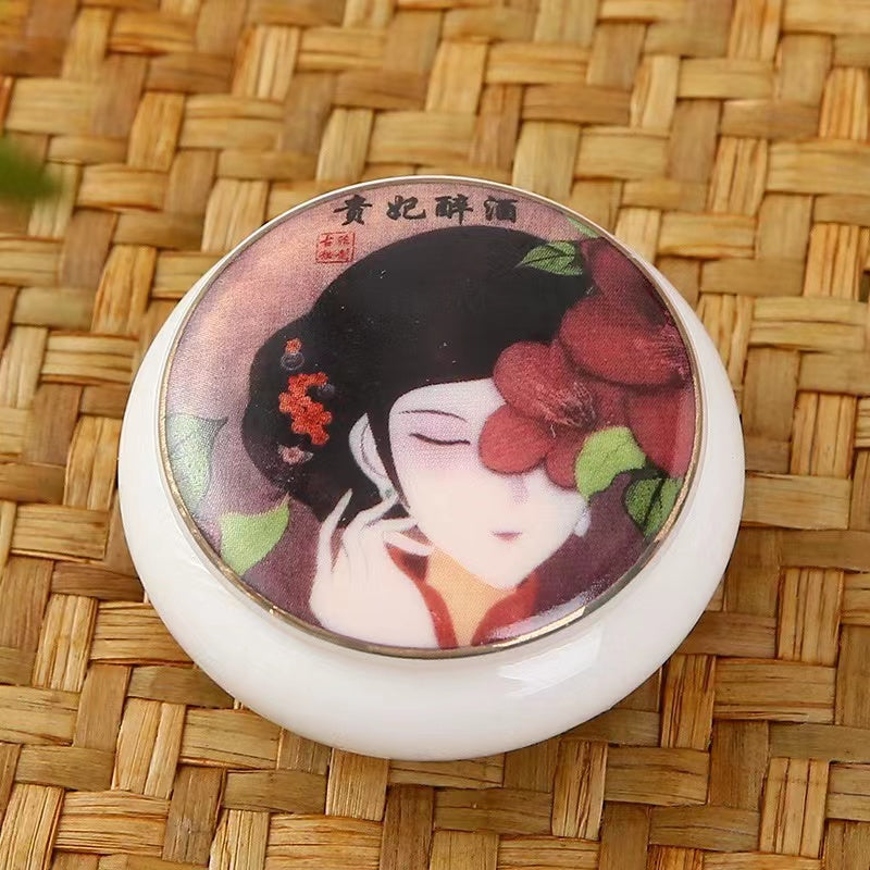 Ceramic mini decal beauty head seal Tea jar