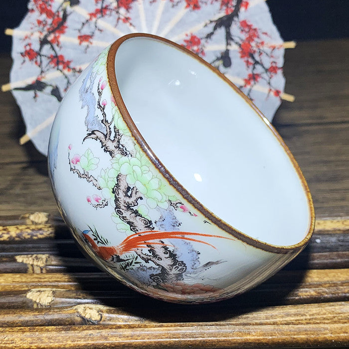 Master Collection---- Rich Changchun hand-painted flower and bird Teacup(M315)