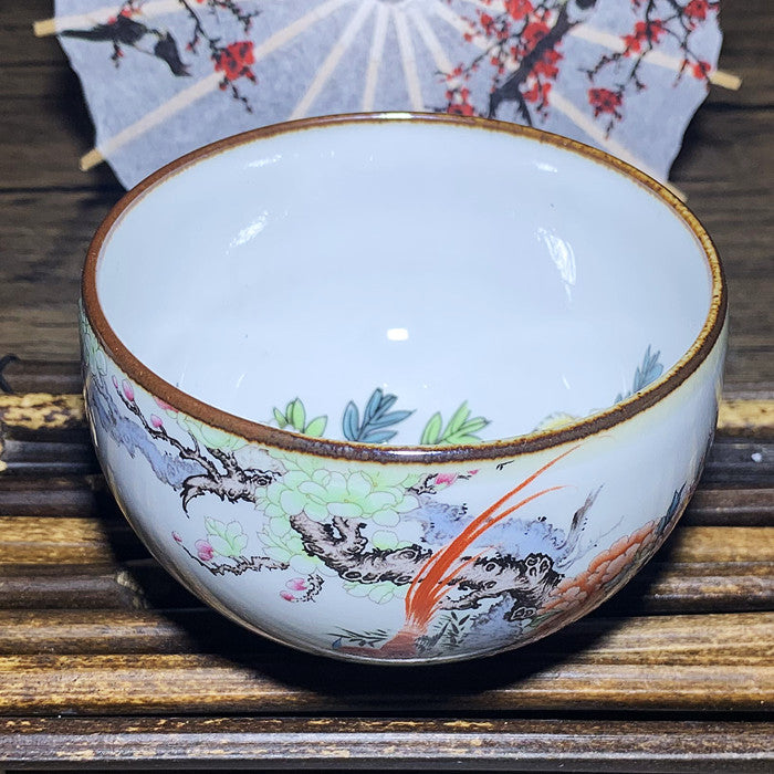 Master Collection---- Rich Changchun hand-painted flower and bird Teacup(M315)