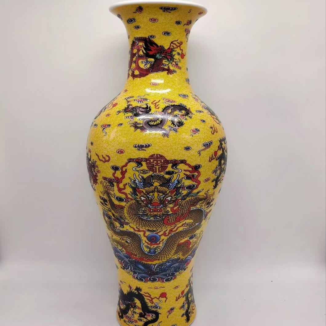 Luminous dragon vase porcelain ornaments
