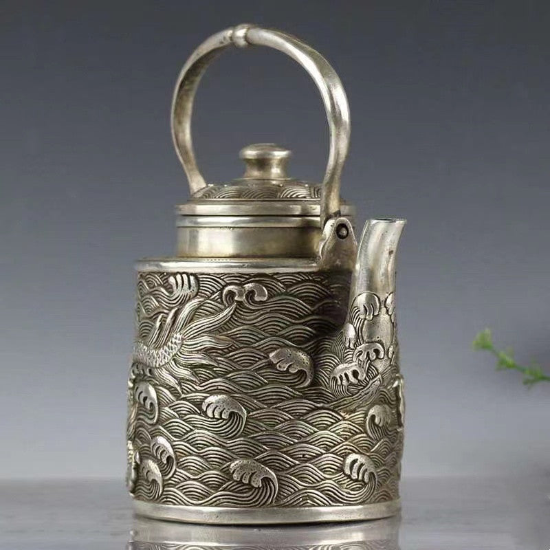 Bronze portable pot Single dragon Teapot