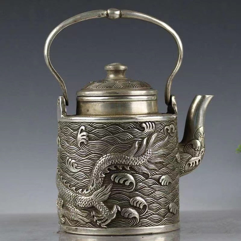 Bronze portable pot Single dragon Teapot