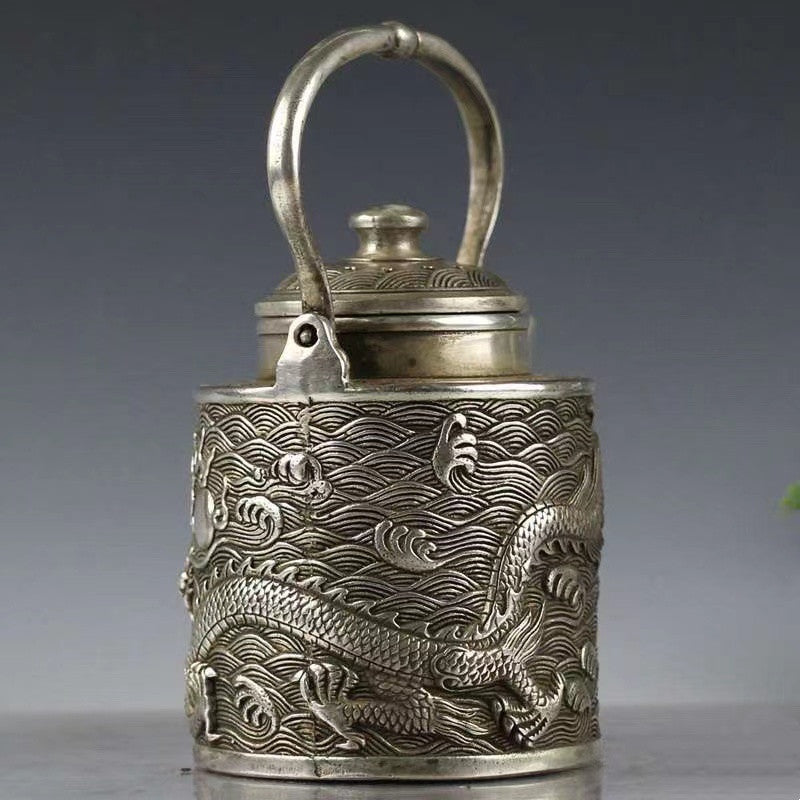 Bronze portable pot Single dragon Teapot