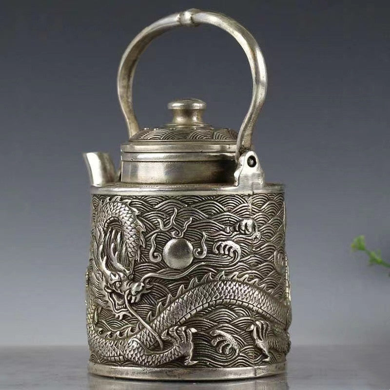 Bronze portable pot Single dragon Teapot