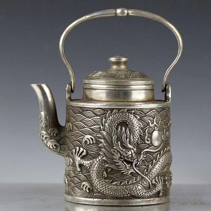 Bronze portable pot Single dragon Teapot