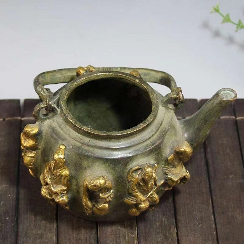 Antique Bronze Eight Immortals Teapot