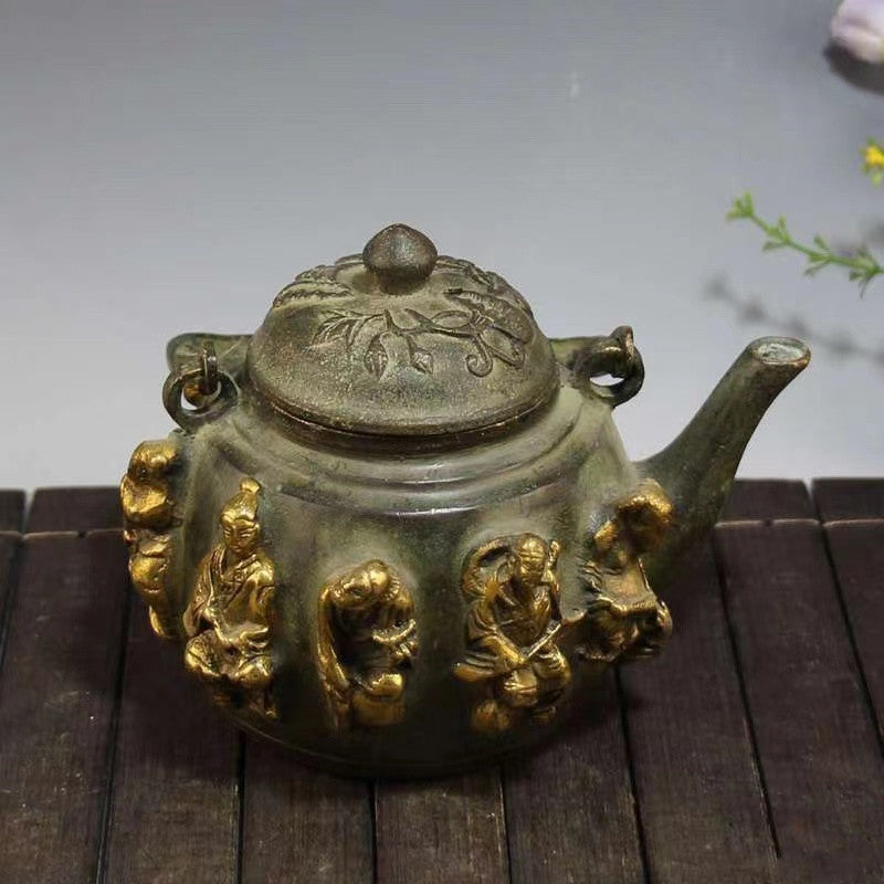 Antique Bronze Eight Immortals Teapot