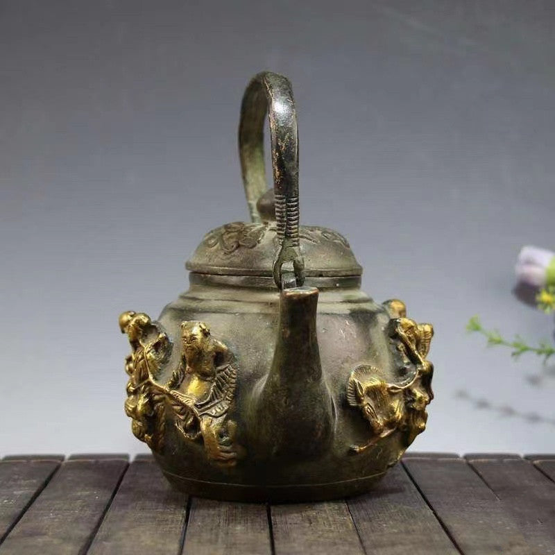 Antique Bronze Eight Immortals Teapot