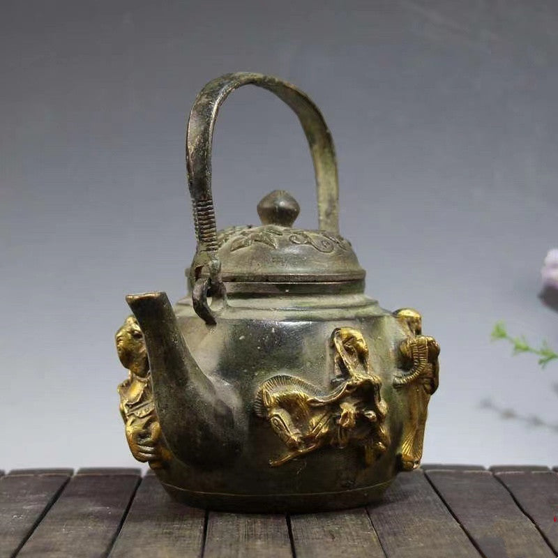 Antique Bronze Eight Immortals Teapot