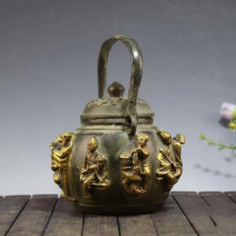 Antique Bronze Eight Immortals Teapot