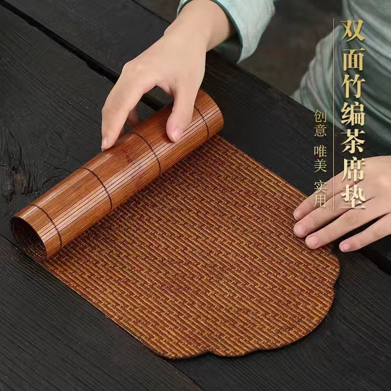 Bamboo mat table flag dry two-sided Tea mat