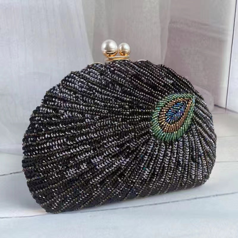 Retro cheongsam bag beaded embroidery handbag beaded sequin clutch bag