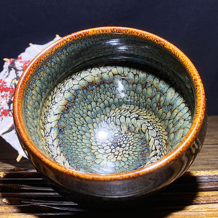 Master Collection----Dark green sleeping dragon Teacup  (M342)