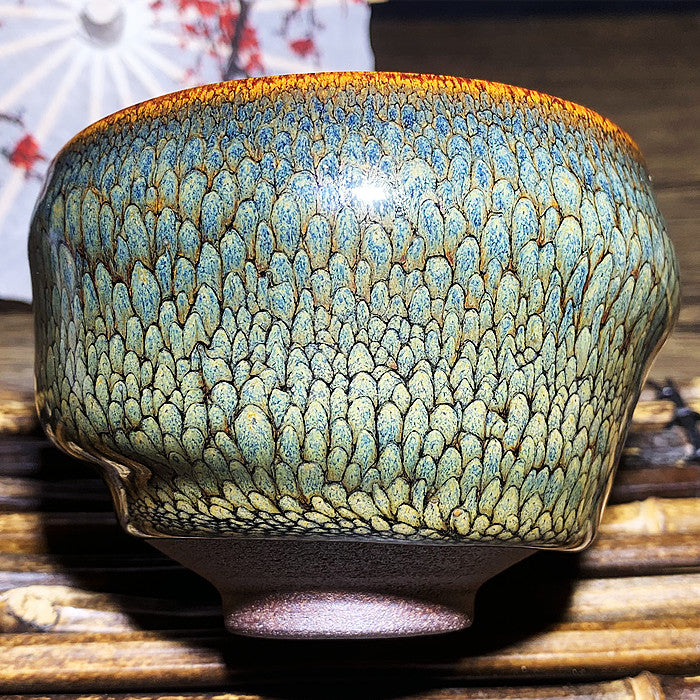 Master Collection----Dark green sleeping dragon Teacup  (M342)