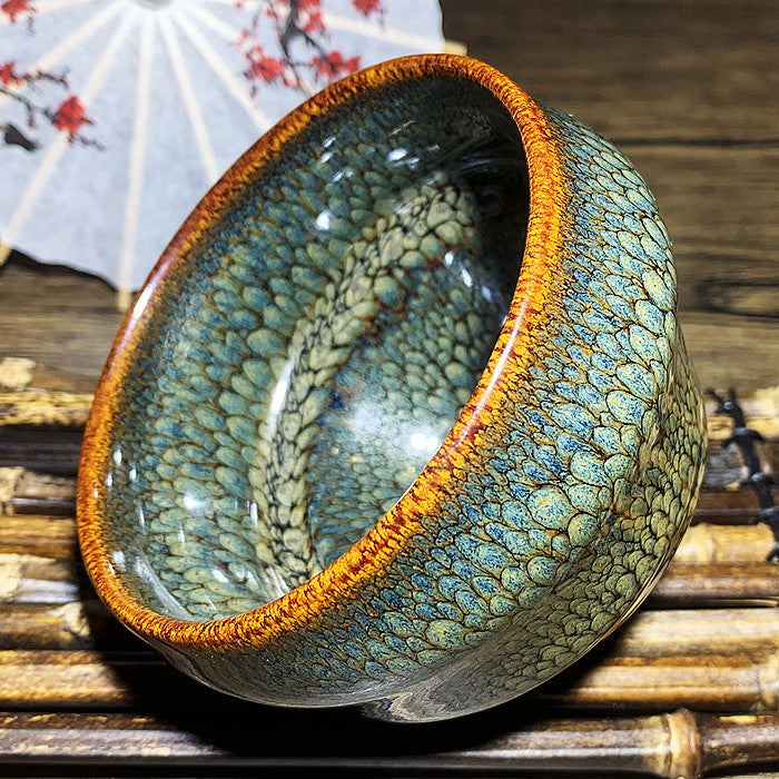 Master Collection----Dark green sleeping dragon Teacup  (M342)