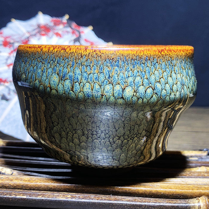 Master Collection----Dark green sleeping dragon Teacup  (M342)