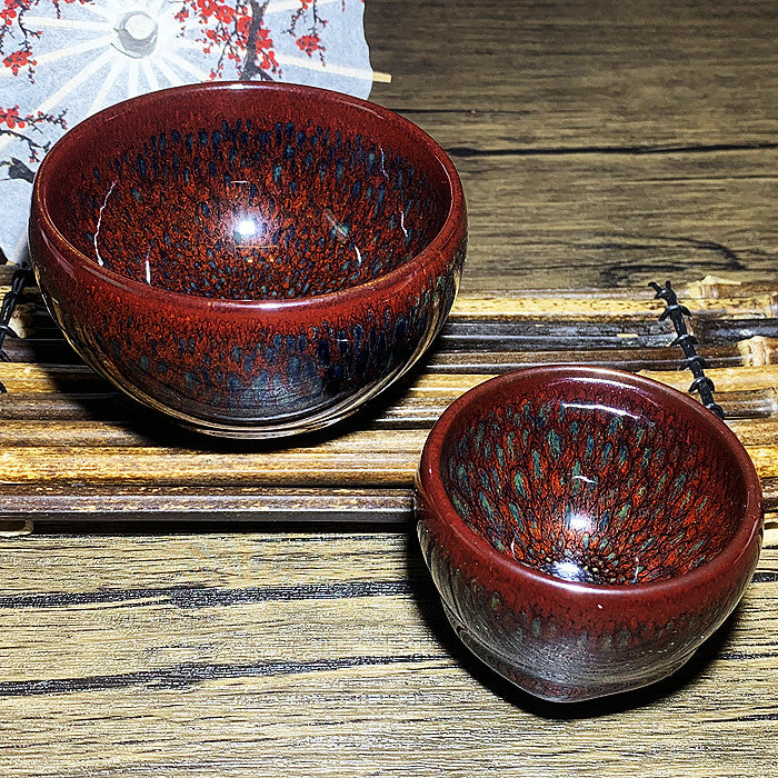 Master Collection----Dark Red Partridge Tea Cup Set (M347)