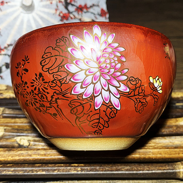 Master Collection----Plum, Orchid, Bamboo and Chrysanthemum Teacup  (M343)