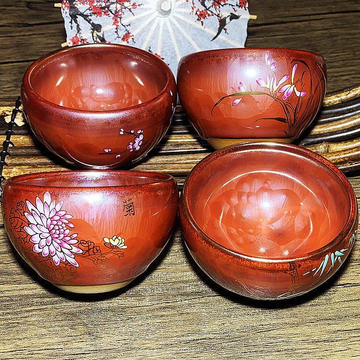 Master Collection----Plum, Orchid, Bamboo and Chrysanthemum Teacup  (M343)