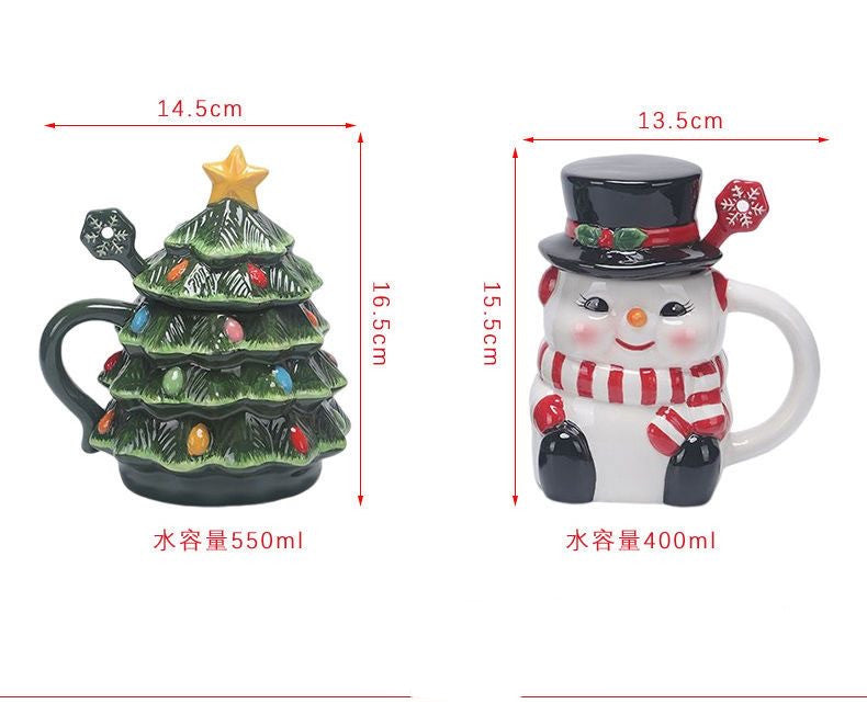 Christmas Tree and snowman Mug