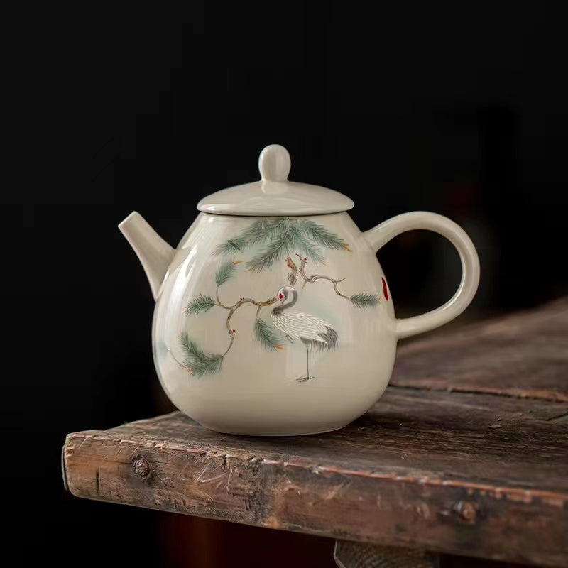 Ceramic pure manual kungfu small Teapot