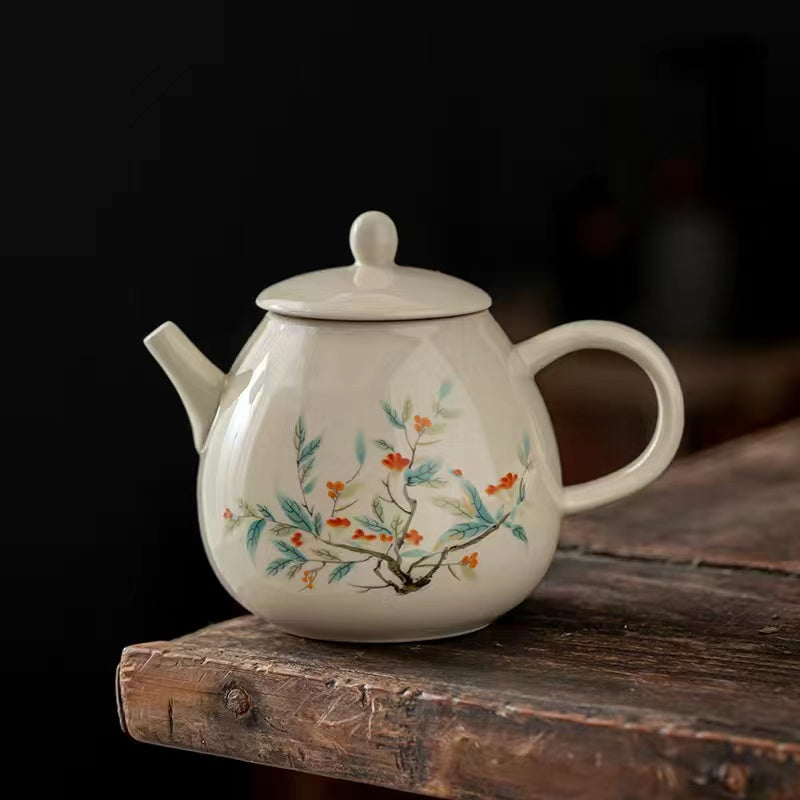 Ceramic pure manual kungfu small Teapot