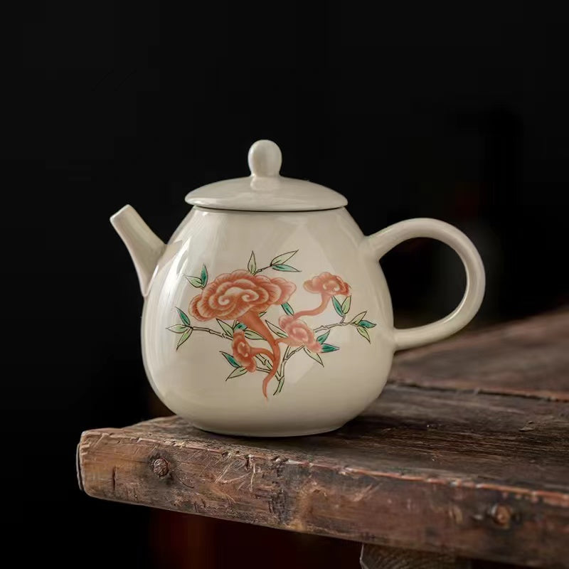 Ceramic pure manual kungfu small Teapot