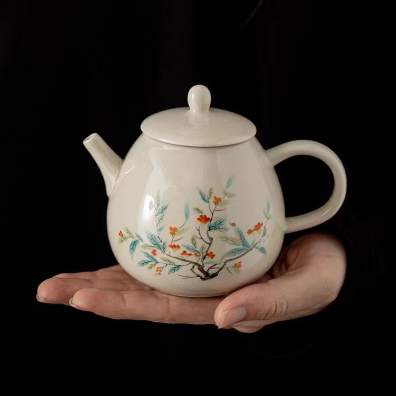 Ceramic pure manual kungfu small Teapot