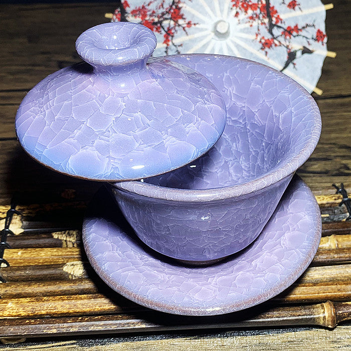 Purple ice crackle tea cup/fairy cup/Gaiwan