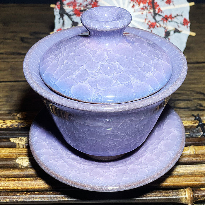 Purple ice crackle tea cup/fairy cup/Gaiwan