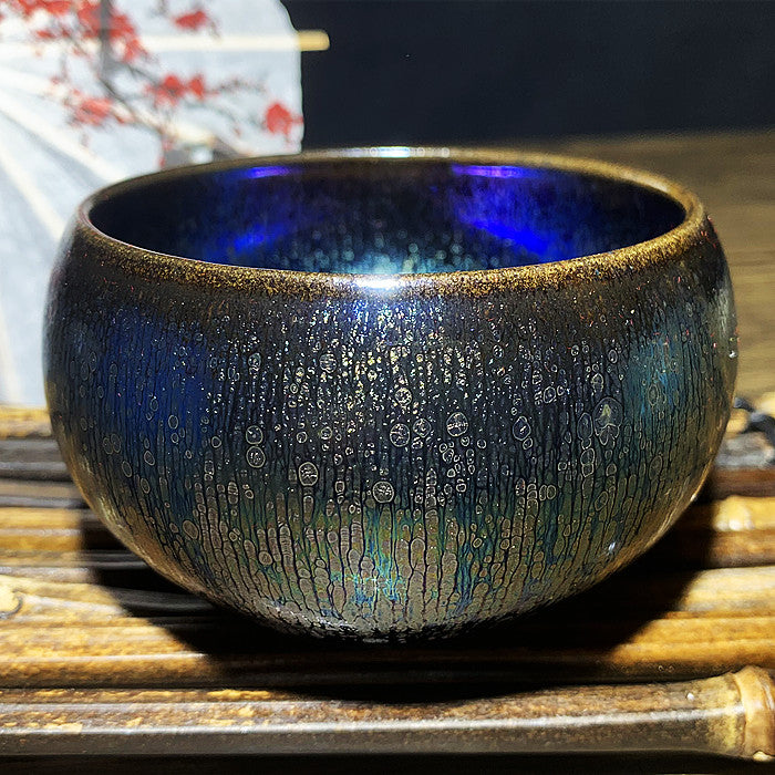 Master Collection---Blue purple round bellyTea Cup(M368)