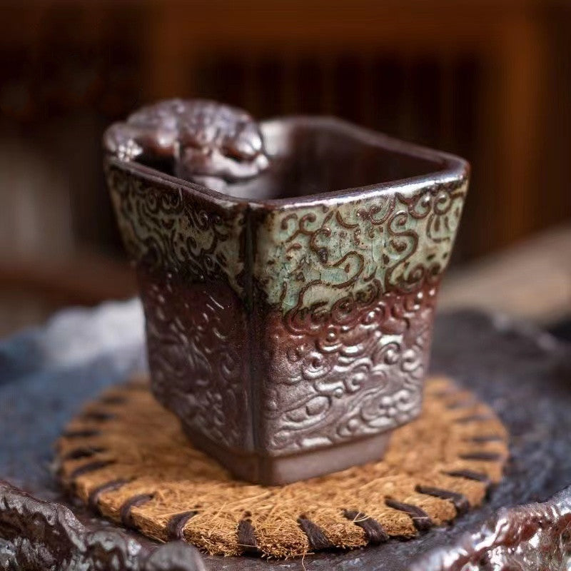 Wood-fired Clouds Pattern Square Cup