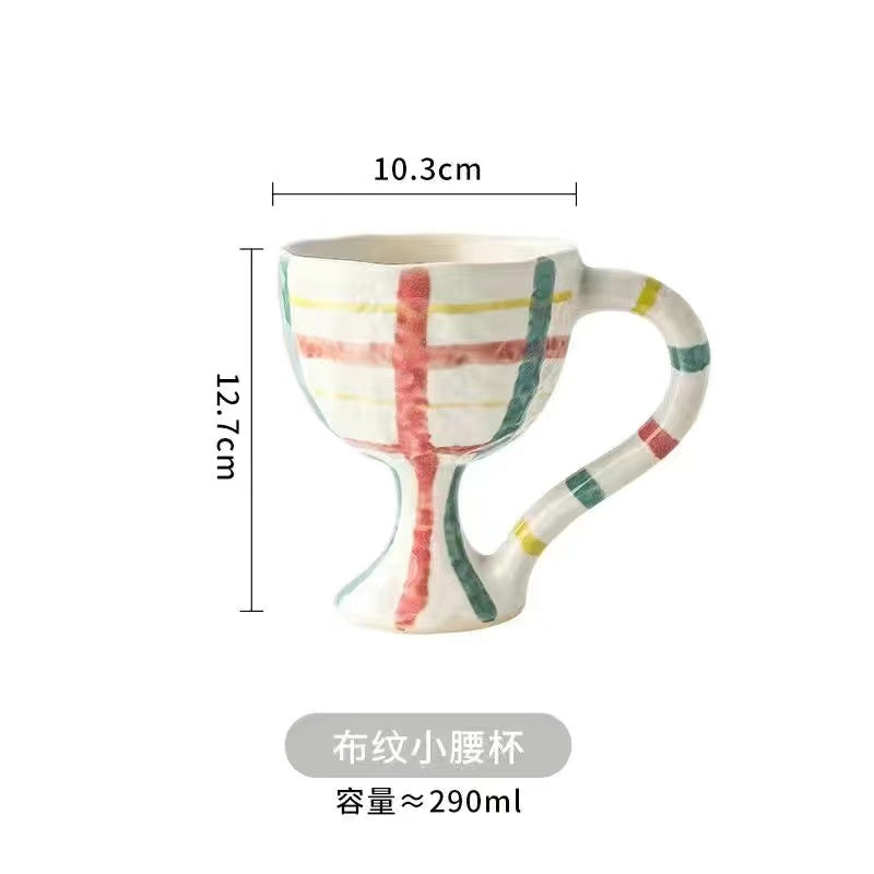 Handmade ceramic handheld goblet