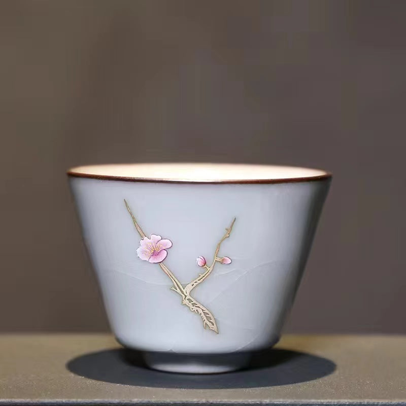 Handmade iron bodied celadon single cup Tea cup