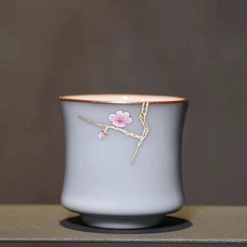 Handmade iron bodied celadon single cup Tea cup