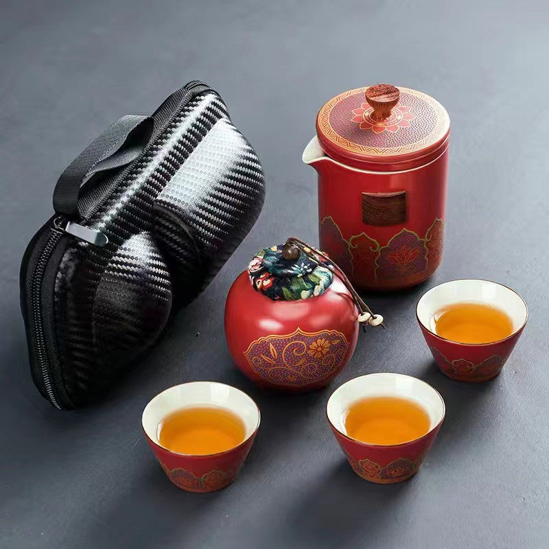 Ceramic portable outdoor tea art travel Tea set