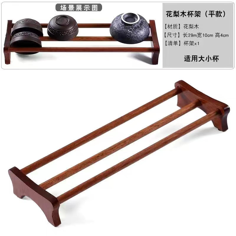 Ebony tea cup storage rack Single layer solid wood cup rack Cup storage rack