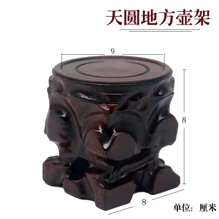 Solid wood carving base decoration handicraft wooden support