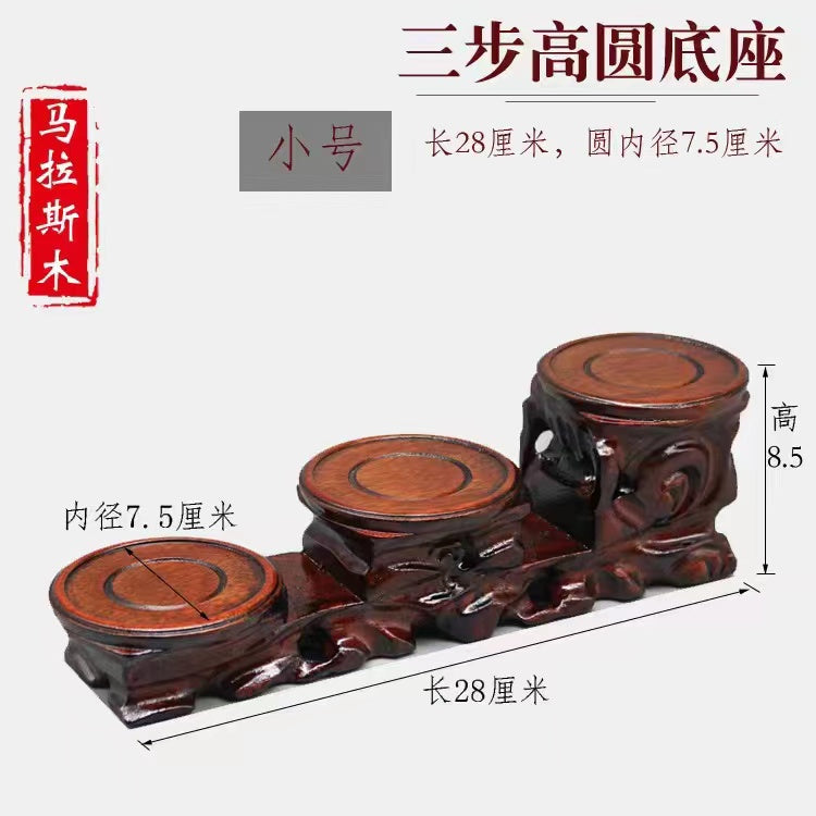 Solid wood carving base decoration handicraft wooden support