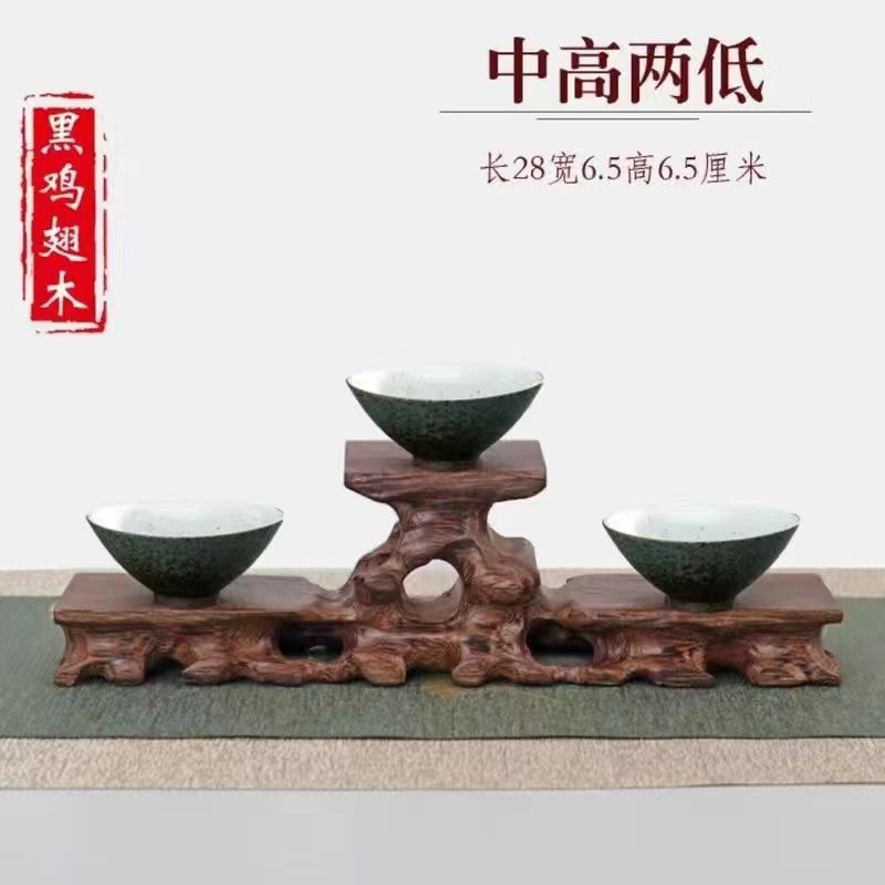 Solid wood carving base decoration handicraft wooden support