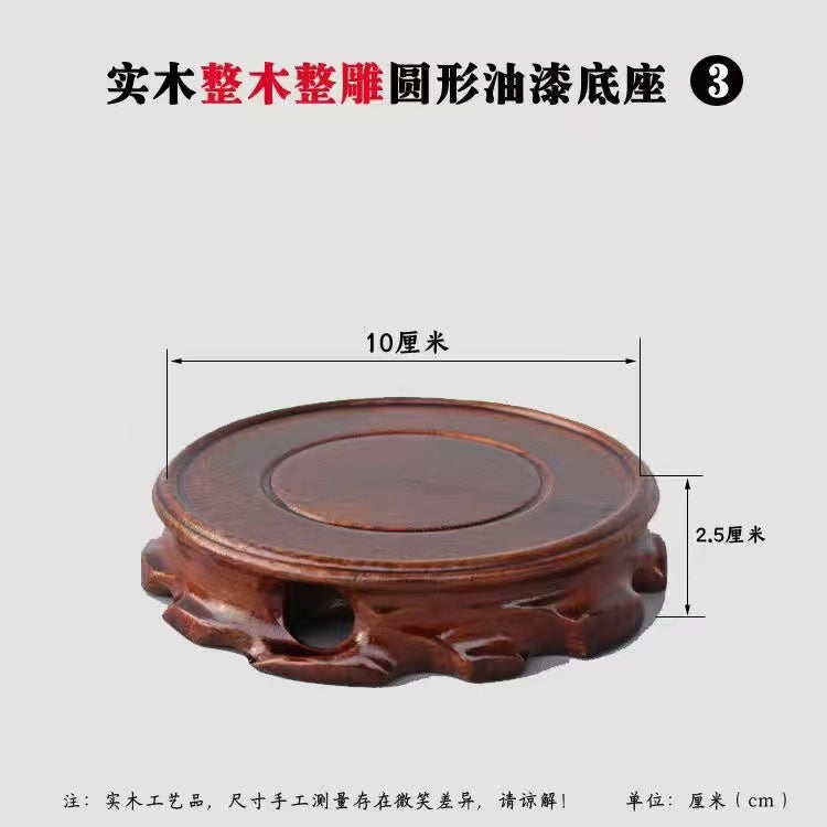 Solid wood carving base decoration handicraft wooden support