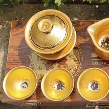 Load image into Gallery viewer, Master Collection---24k Gold jianzhan teacup Set（9 pieces）(M364)
