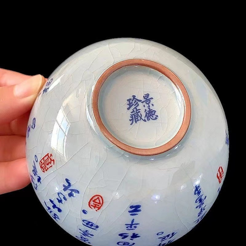 Jingdezhen Old Clay Blue and White Porcelain Tea Cup