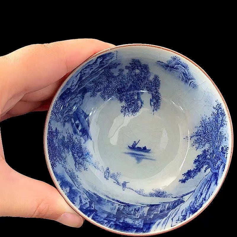 Jingdezhen Old Clay Blue and White Porcelain Tea Cup