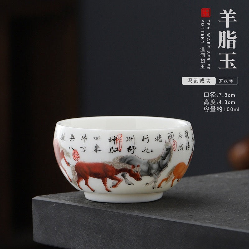 Sheep fat jade white porcelain tea cup Ceramic single cup