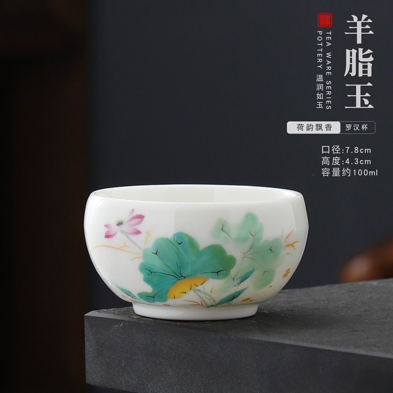 Sheep fat jade white porcelain tea cup Ceramic single cup