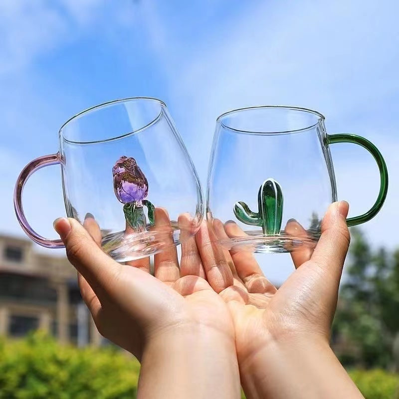 Creativity of animals and plants, 3D modeling, lovely cup